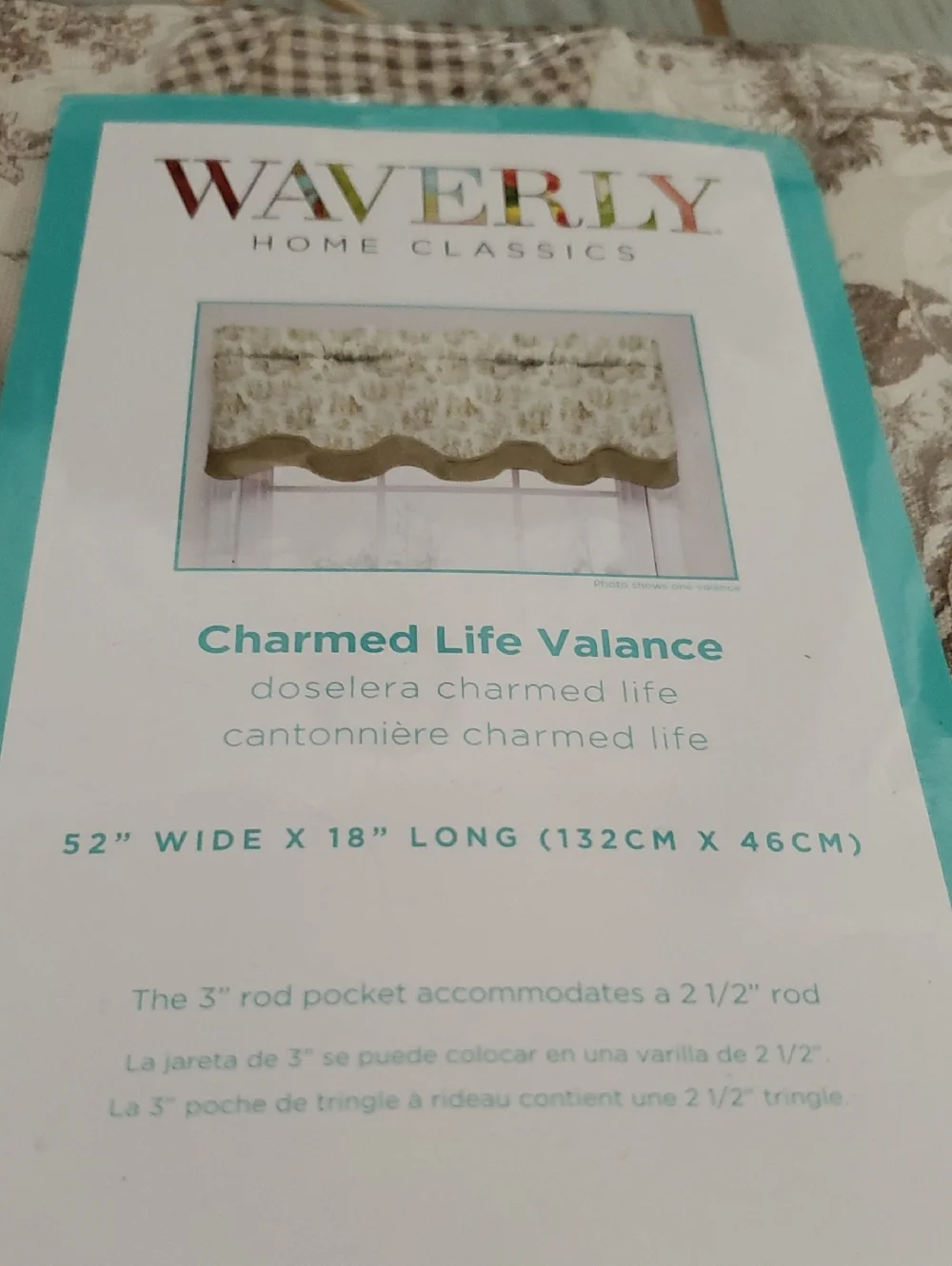 NEW Waverly Charmed Life Wave Valance in Beige and Brown. 52